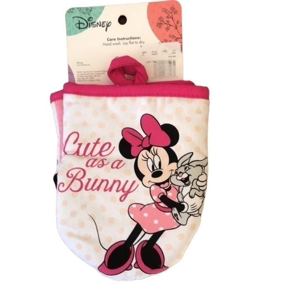 NEW DISNEY 2 PACK MINI MITTS- CUTE AS A BUNNY MINNIE MOUSE OVEN MITTS - Picture 3 of 3